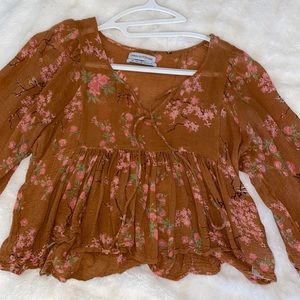 urban outfitters long sleeve blouse with ties!